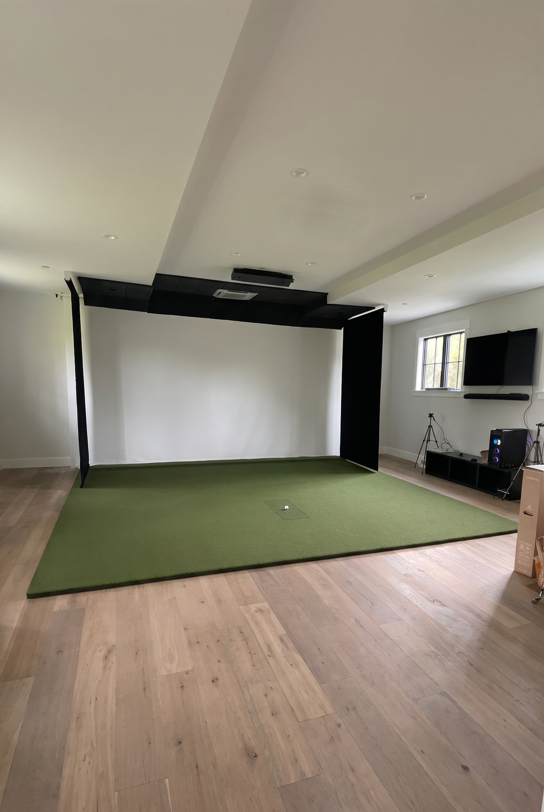 Retractable Golf Impact Screen | Motorized Ceiling-Mount Simulator Bay