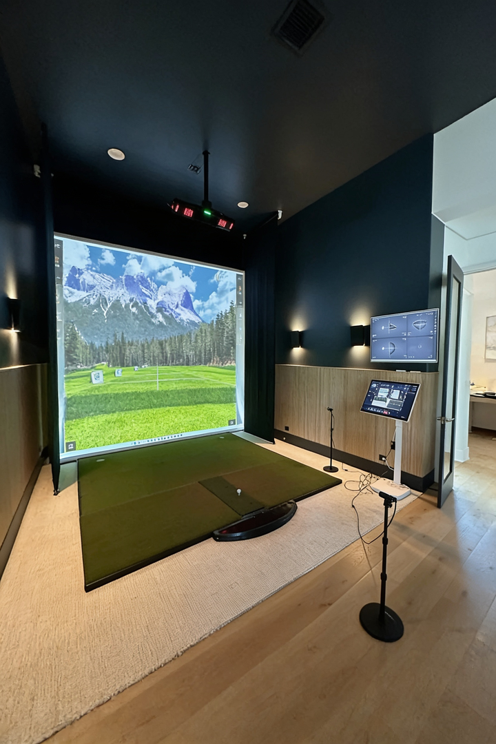 Retractable Golf Impact Screen | Motorized Ceiling-Mount Simulator Bay
